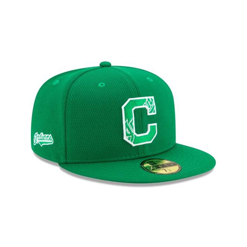 MLB Cleveland Indians St Patricks Day 59Fifty Fitted (OJE0253) - Green New Era Caps